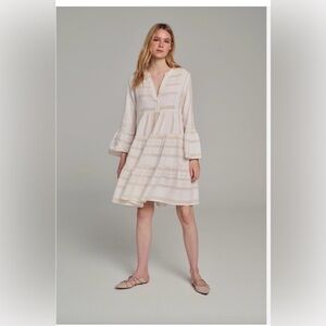 Devotion Ella Short Dress Ecru/Off White -XS